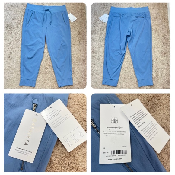 ATHLETA Trekkie North Plus Size Jogger Pants in Cottage Blue Size 18 NEW - Picture 9 of 16